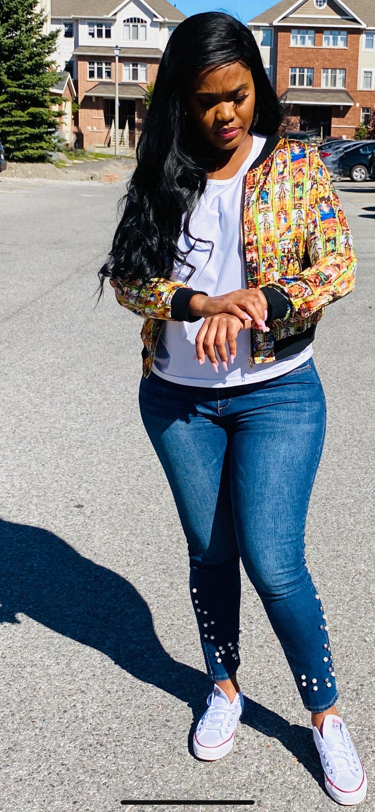 High Waist Pearl Hem Embellished Skinny Jeans - Mylittlesisterskloset