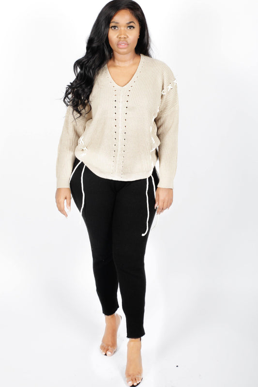 Stitch Look Knitted Jumper - Mylittlesisterskloset