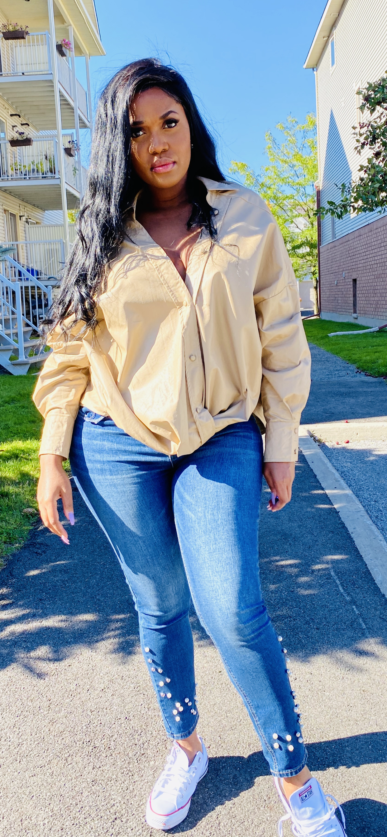 Oversized Faux Leather Shirt - Mylittlesisterskloset