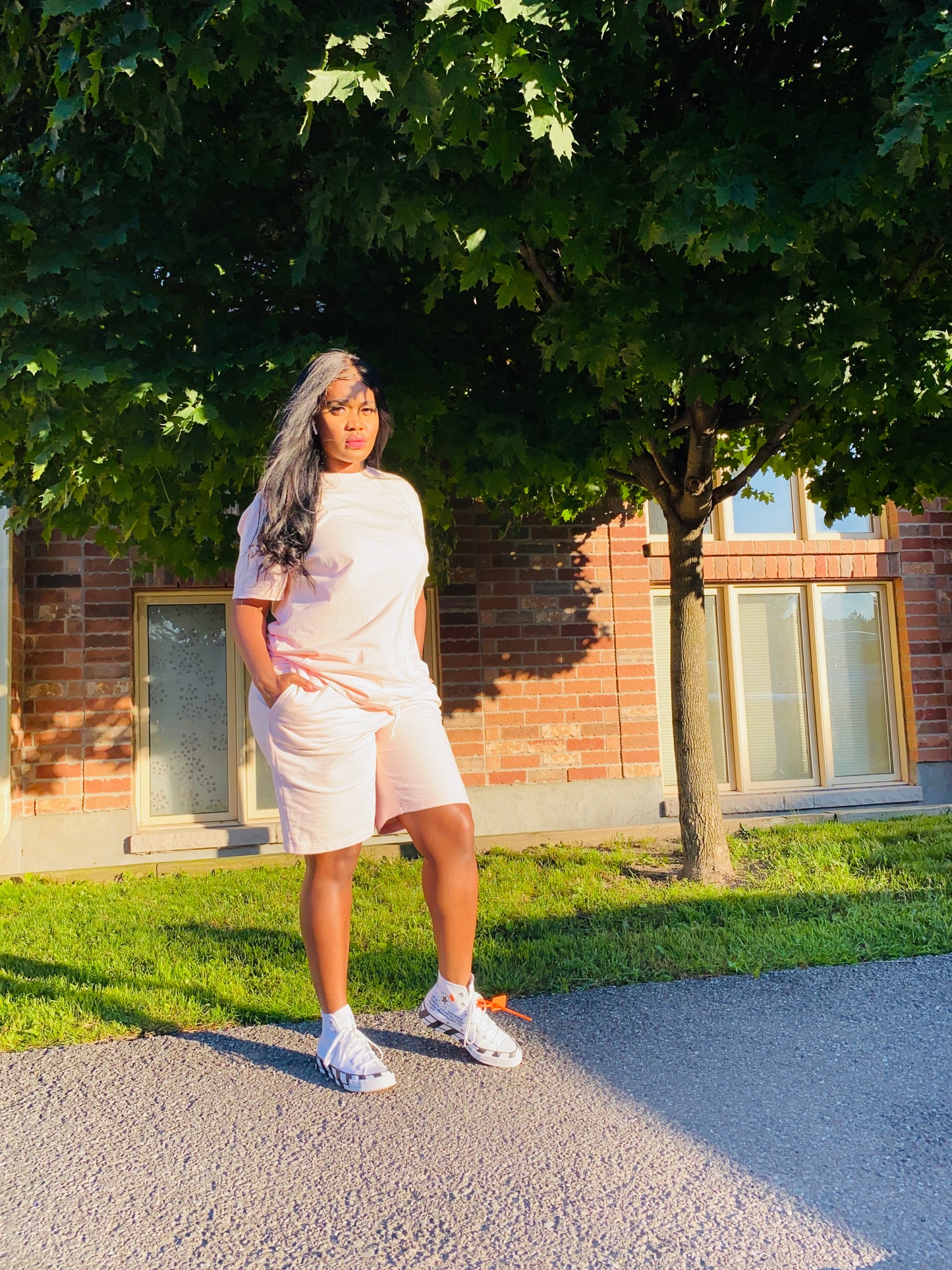 Pale Pink Fleece - PARK LONG SHORT