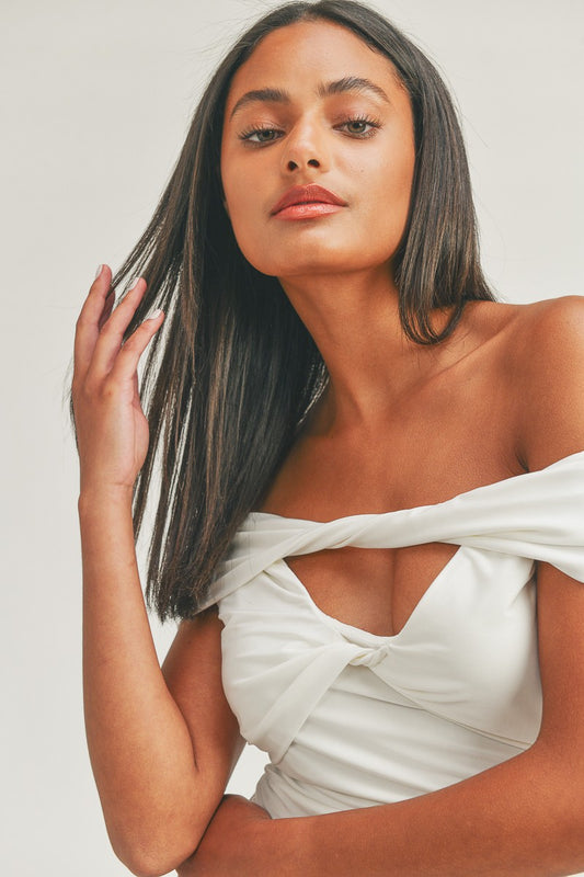 Off shoulder wrap top