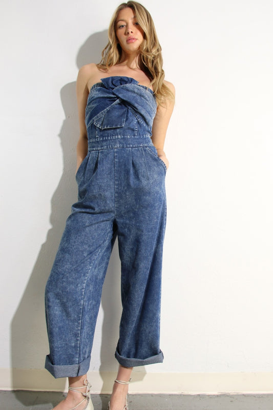 Bow Twisted Sleeveless Jumpsuit