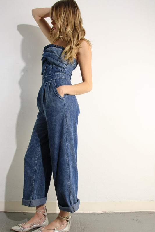 Bow Twisted Sleeveless Jumpsuit