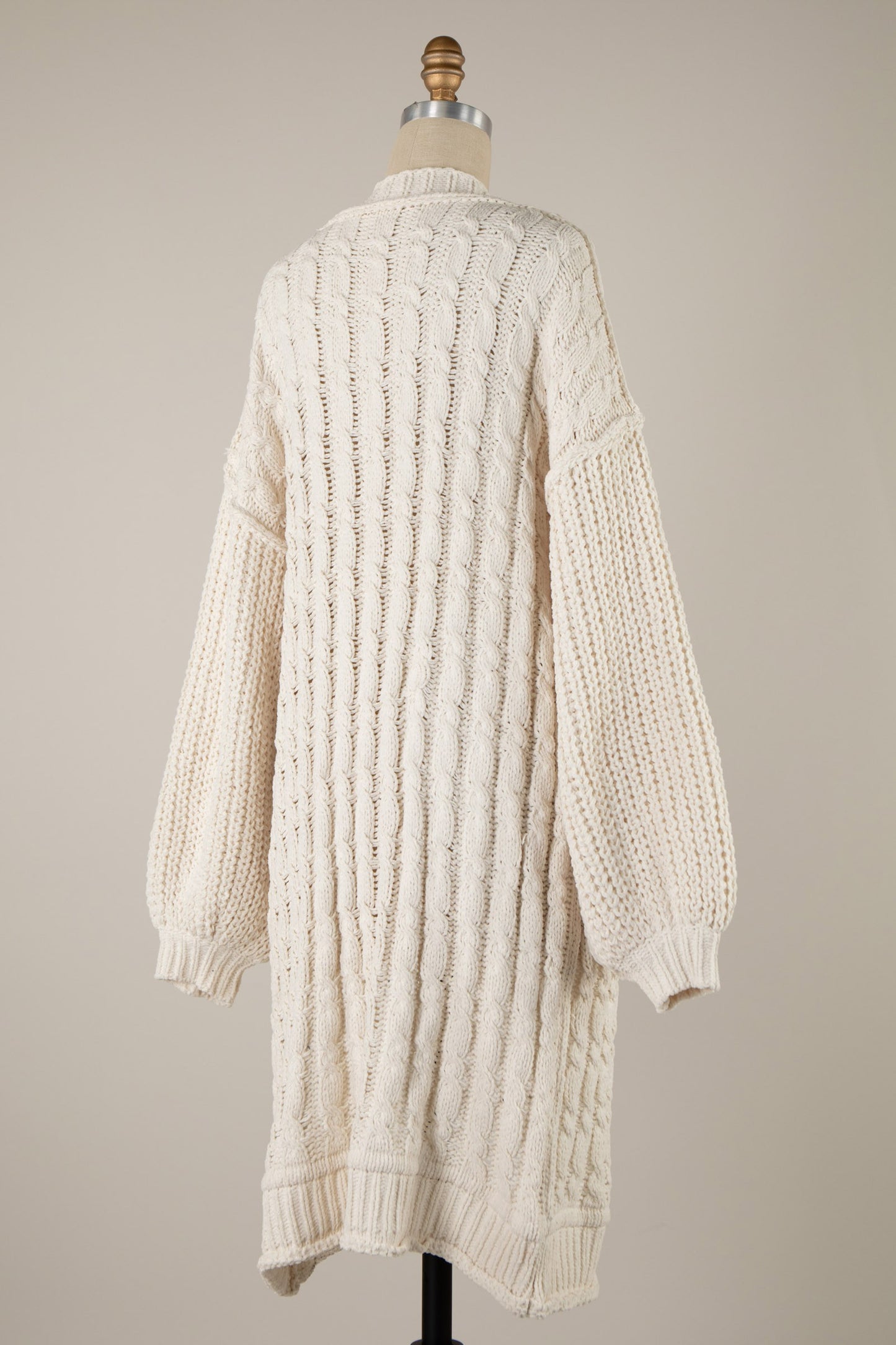 Chunky Braid Knit Chenille Cable Knit Cardigan