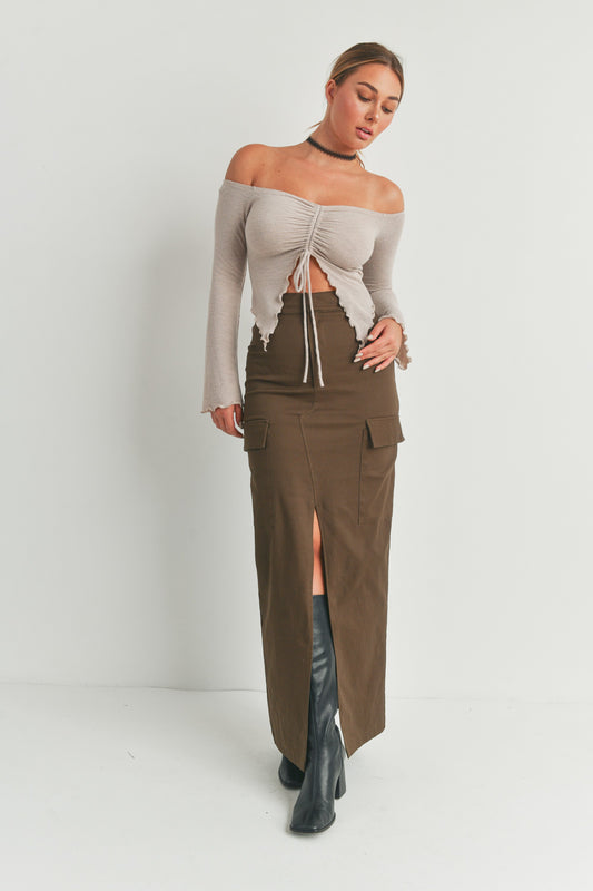 Cargo Maxi Long Skirt