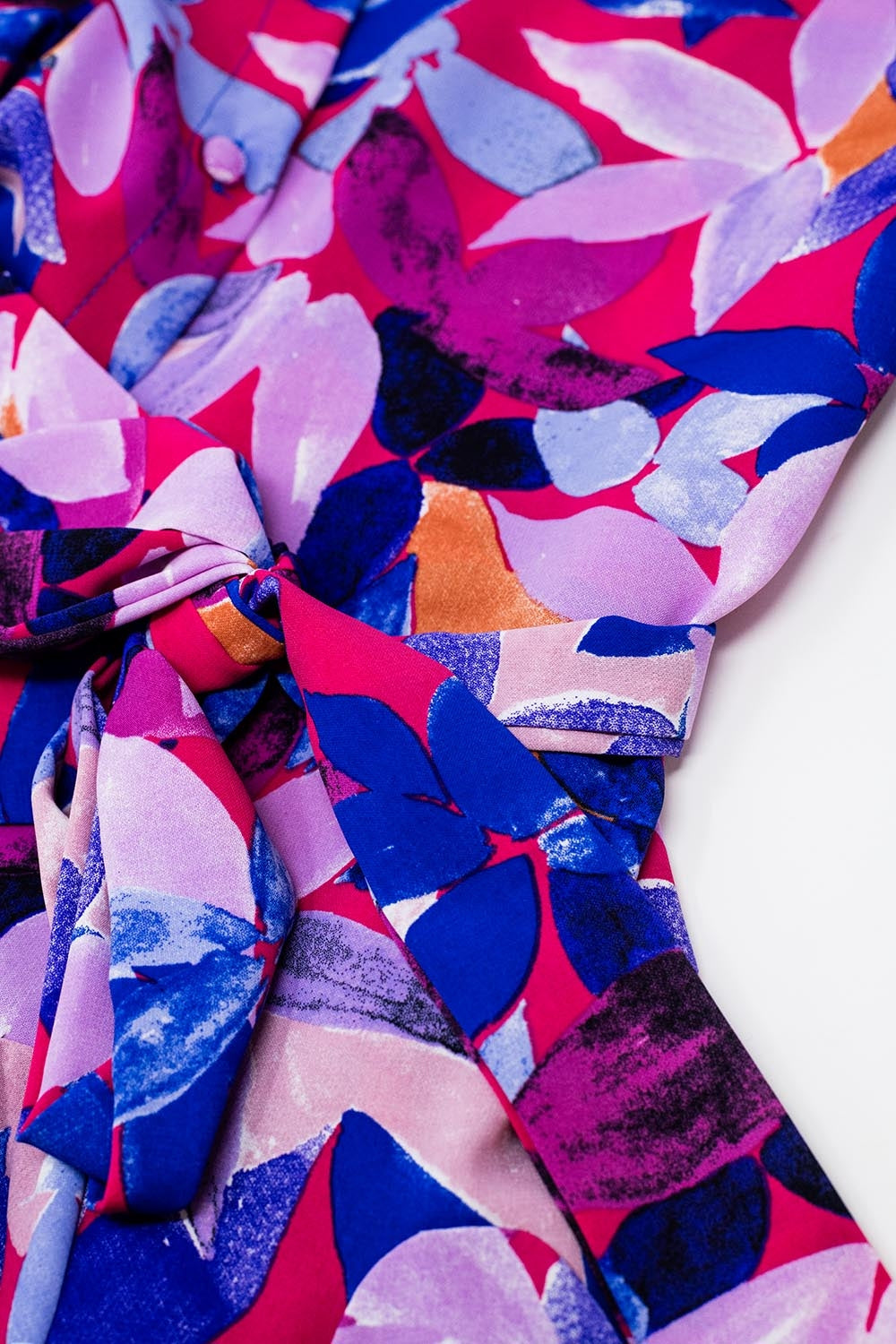Flowy Short Shirt Dress With Abstrat Print In Fuchsia And Purple –  Mylittlesisterskloset